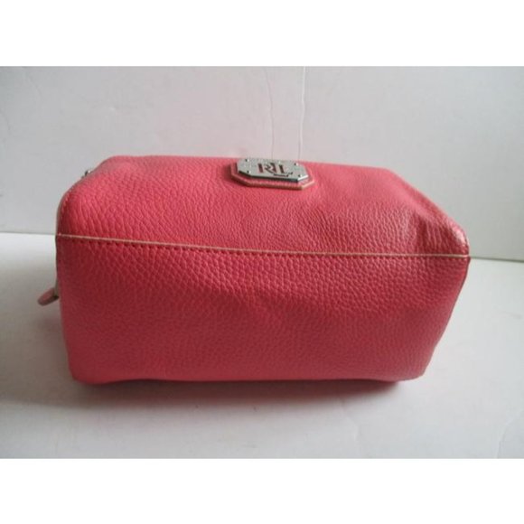 **Lauren Ralph Lauren Candy Pebbled Cotton Pink Polyurethane Satchel - Picture 5 of 9
